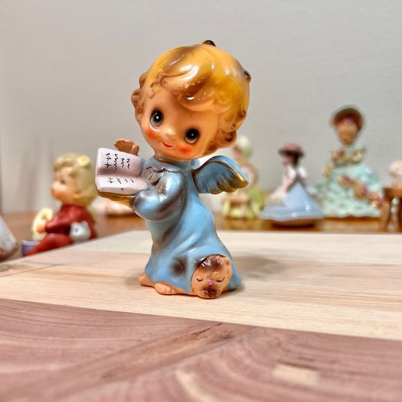 Vintage Josef Originals Angel Boy Figurine Christmas Ornament Holiday Decor - Picture 2 of 10